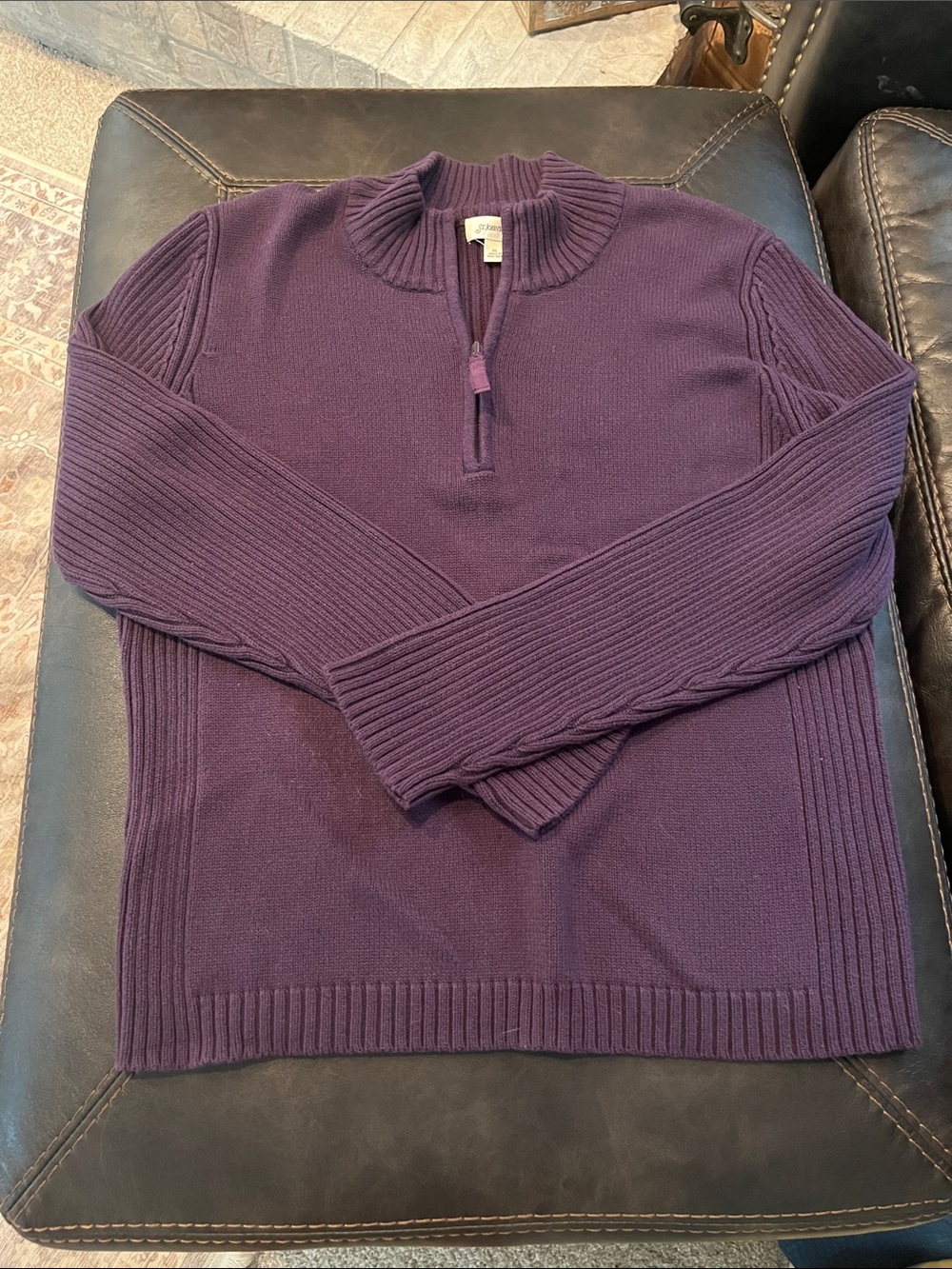 St. John's Bay Women's Purple Quarter-Zip Sweater